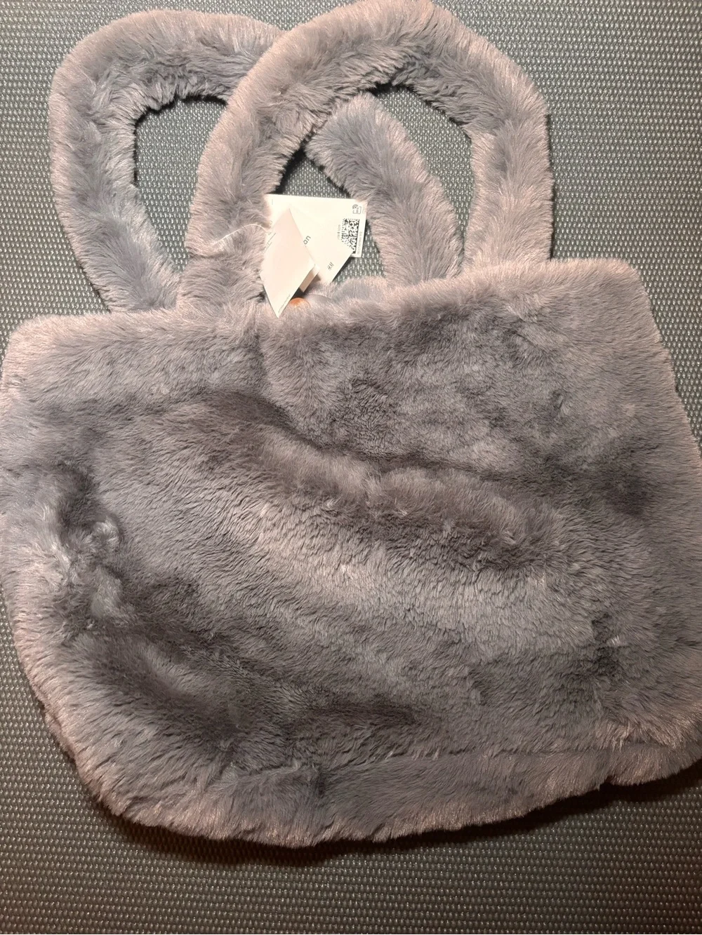 Grey Faux-Fur Tote Jacket Coat - Unbranded